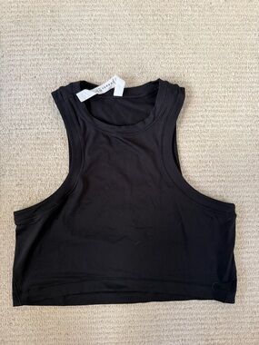 lululemon athletica Black High-Neck Racerback Crop Tank